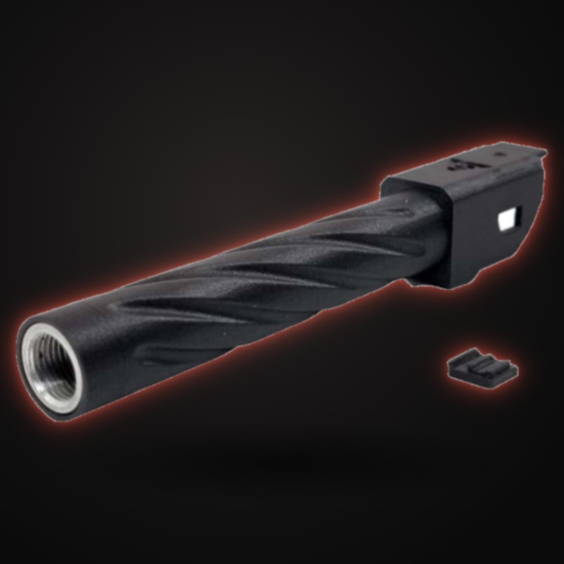 Cañón fijo HK45 con TDC acabado Twister junto a su ikey