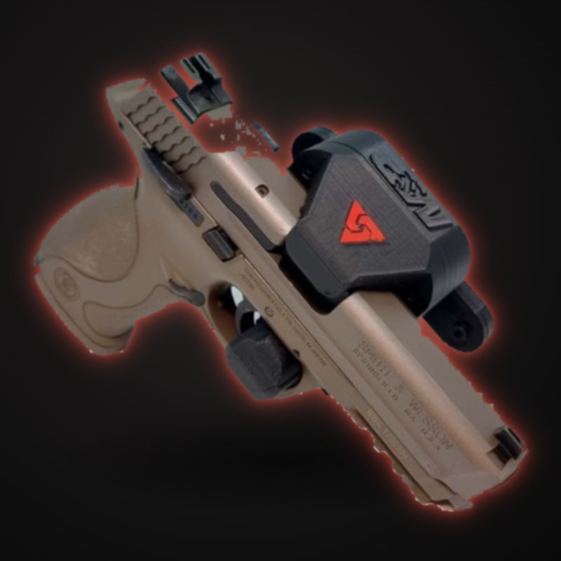Smith & Wesson M&P9 enfundada vista superior